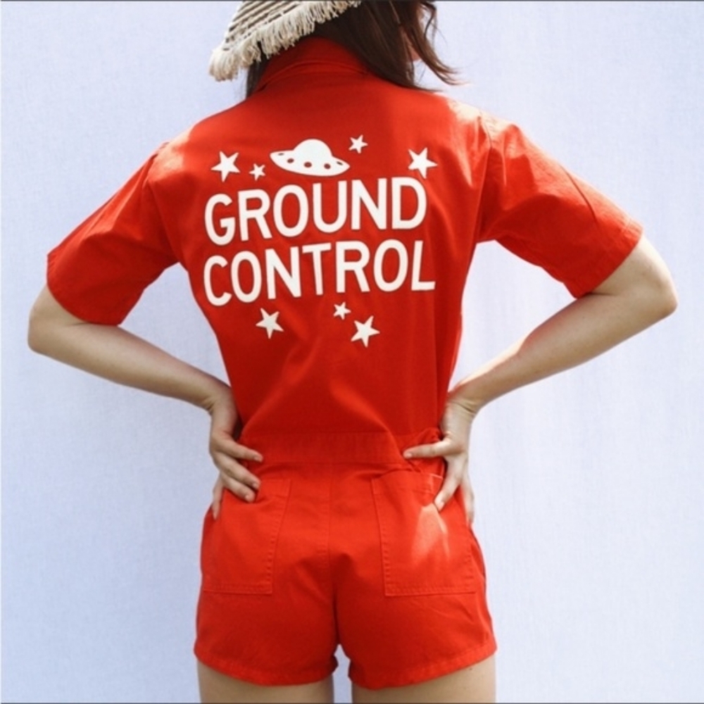 Majortom Rust Short-Sleeve Utility Romper